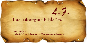 Lozinberger Flóra névjegykártya